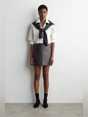 COS cotton button up shirt in white